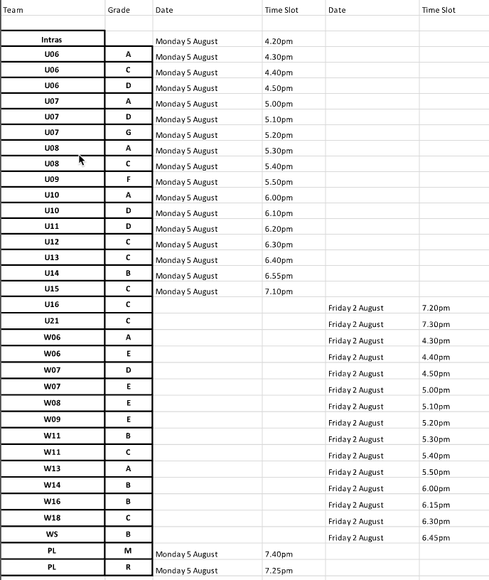 2024 team photo schedule